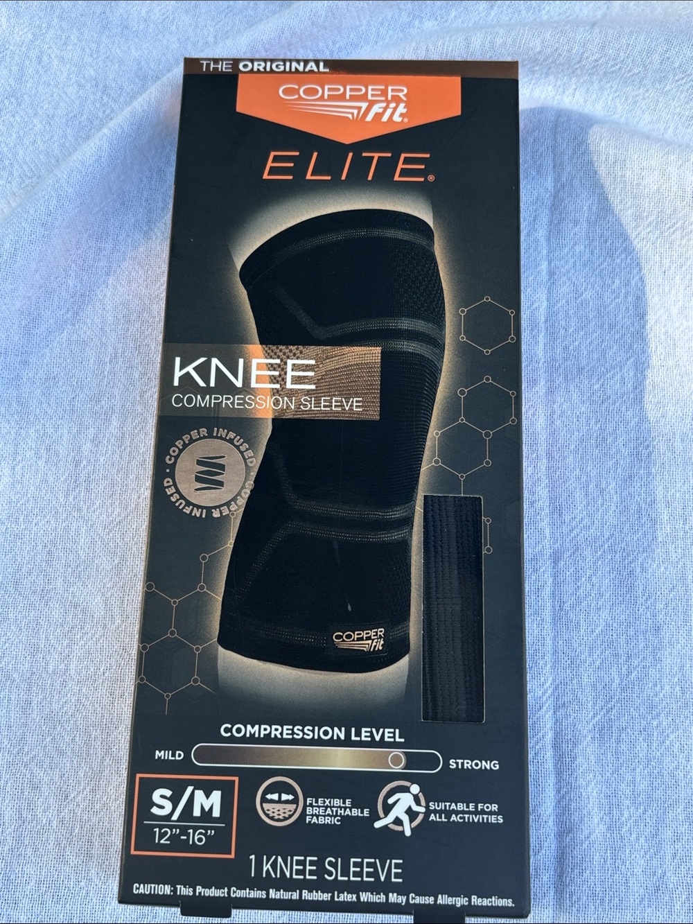 Copper Fit Elite Knee Compression Sleeve - Black s/m